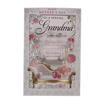 Happy Mother's Day To A Special Grandma Foil Printed Sofa Design Card