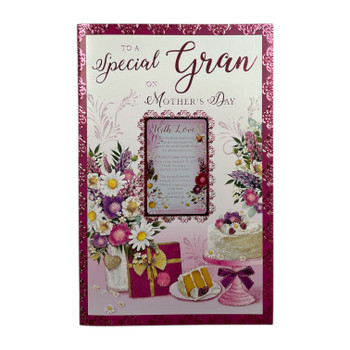 To a Special Gran Cake And Flowers Design Mother's Day Card