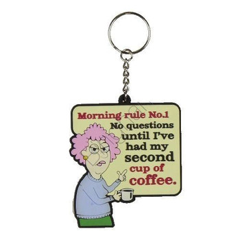 Aunty Acid 3D Rubber Keyring! Morning Rule No 1