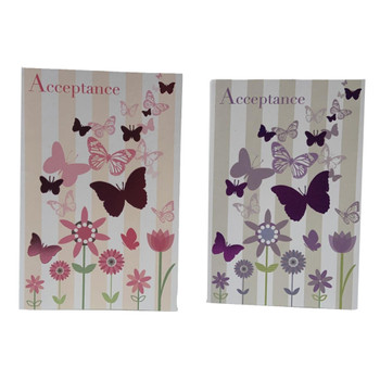 Open Acceptance Red And Purple Design Butterfly Card