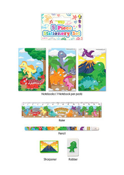 5 Piece Dinosaur Stationery Set 5 Piece Dinosaur Stationery Set