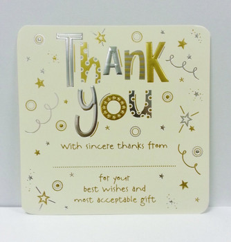 Pack of 10 Luxury Thank You Card Sheets