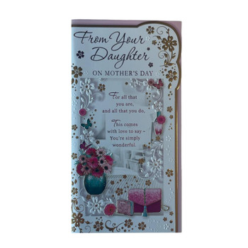 From Your Daughter On Mother's Day Purse And Flowers Design Card