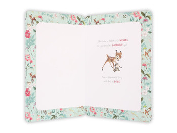 Bambi and Thumper with Red Foil Finish Granddaughter Birthday Card