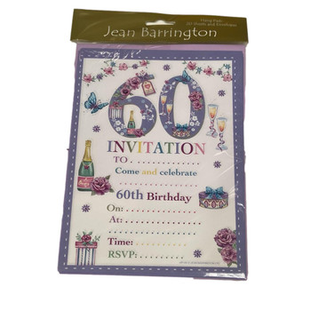 60th Birthday Party Invitations Female Design 20 Sheets and Envelopes