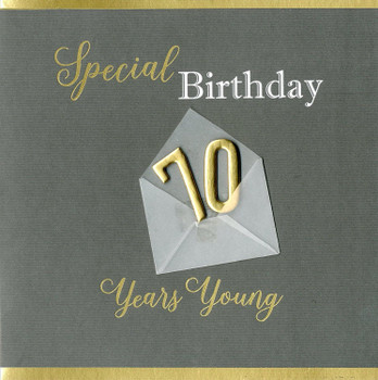 Special 70th Birthday Greeting Card Hand-Finished Notting Hill Cards