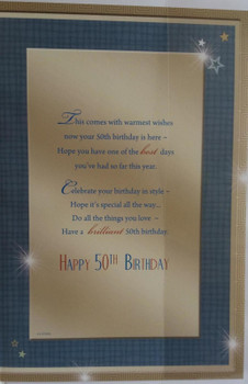 With Best Wishes Open Male Age 50 Today! Nice Verse Birthday Card