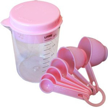 Plastic 8 Piece Measuring Jug Spoon Spoons Cup Cups Set for Baking Cooking