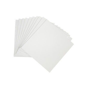 Pack of 10 20x20cm Blank White Flat Stretched Board Art Canvases By Janrax
