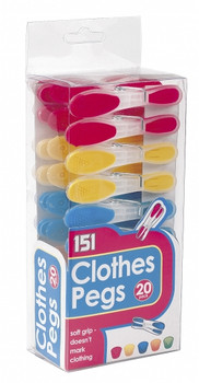 Soft Grip Clothes Pegs Pack of 20