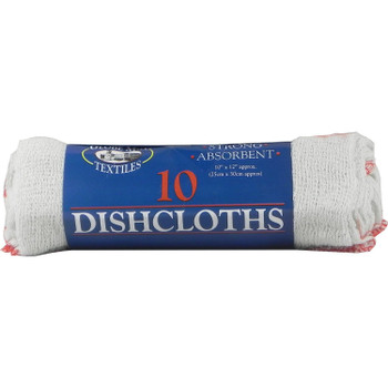 Pack of 10 Dishcloths, 10" x 12" (25cm x 30cm), washing up