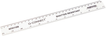 Q-Connect Ruler Shatterproof 300mm White (Features inches on one side and cm/mm on the other)KF01109