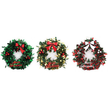 Christmas Baubles & Bow Tinsel Wreath Decoration