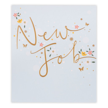 New Job Florals and Butterflies Design Card