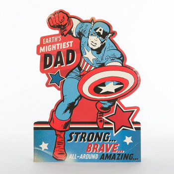 Dad Captain America Father's Day Hallmark  New Card Strong and Brave Medium