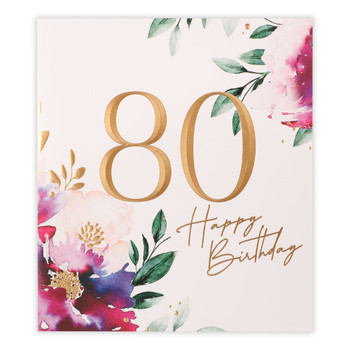 80th Ruby Bloom Birthday Card Age 80 her Friend 80th Ruby Bloom Birthday Card Age 80 her Friend