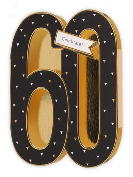 3D 60th Birthday Die Cut 60 Number Card