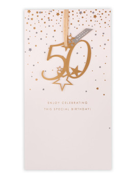 50th Starburst Attachment Birthday Card