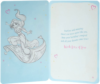 Jasmine Rapunzel Aurora Disney Princess Birthday Card for Wonderful Niece