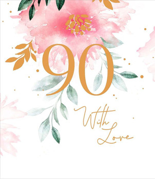 Pastel Florals 90th Birthday Card Age 90 For Her Ladies Female 