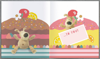 Boofle Sitting on Giant Cake Birthday Card