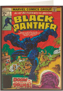 Vintage Comic Book Panther Blank Inside Birthday Card