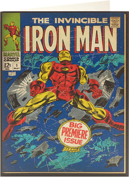 The Invinsible Iron Man Comic Book Blank Birthday Card