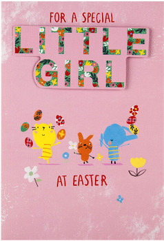 Cute Embossed Design Easter Card for a Special Little Girl