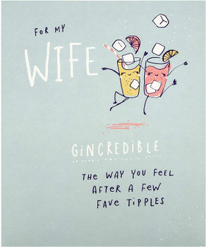 Fun Illustrated Design Wife Birthday Card