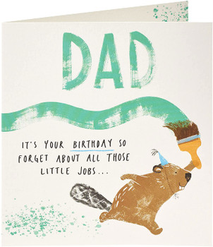 Adorable Beaver Dad Birthday Card
