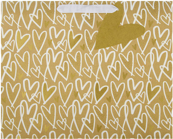 Kraft Hearts Design Large Multi-Occasion Gift Bag
