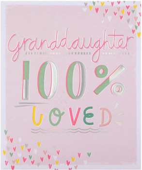 Embossed Text Design Granddaughter Birthday Card