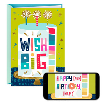 Wish Big Cake Video Greeting Birthday Card