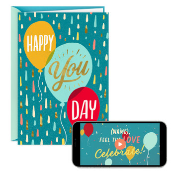 Happy You Day' Balloons Design Video Greetings Birthday Card