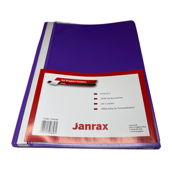 Pack of 120 Purple A4 Project Folders by Janrax