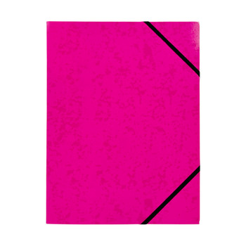 Pack of 12 A4 Pink Card 3 Flap Folders With Elastic Closure