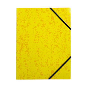 Pack of 12 A4 Yellow Card 3 Flap Folders With Elastic Closure