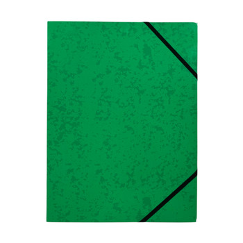 Pack of 12 A4 Green Card 3 Flap Folders With Elastic Closure