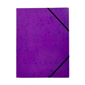 Pack of 12 A4 Purple Card 3 Flap Folders With Elastic Closure