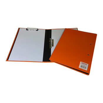Pack of 10 Orange A4 Clipboard Document Clamp File Folders