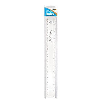 Pack of 12 30cm Clear Shatter Resistant Rulers