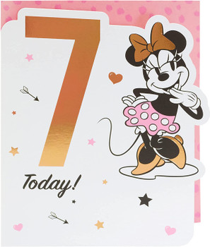 UK Greetings Disney Minnie Mouse Carte d'anniversaire 3 ans – 3 plis –  Taille : 23 cm x 12 cm UKG