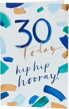 Hip Hip Hooray 30th Birthday Card