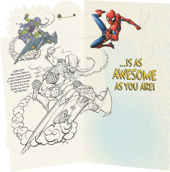 Marvel Spider Man 6th Birthday Card with Badge