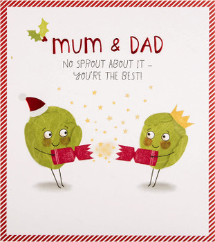 Funny Sprout Design Mum and Dad Christmas Card