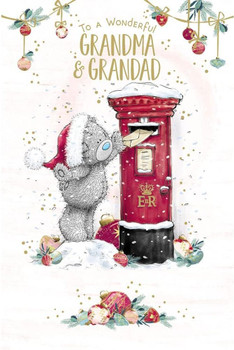 Bear Posting Card Grandma & Grandad Christmas Card