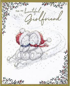 Bears On Sleigh Beautiful Girlfriend Boxed Christmas Card