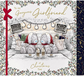 Bear and Hot Chocolate Gorgeous Girlfriend Large Boxed Christmas Card