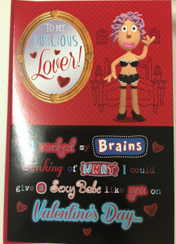 To My Luscious Lover Valentine's Day Humour Open Greeting Card