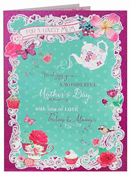 Teapot and Teacup Nice Verse Quality Mother's Day Greeting Card